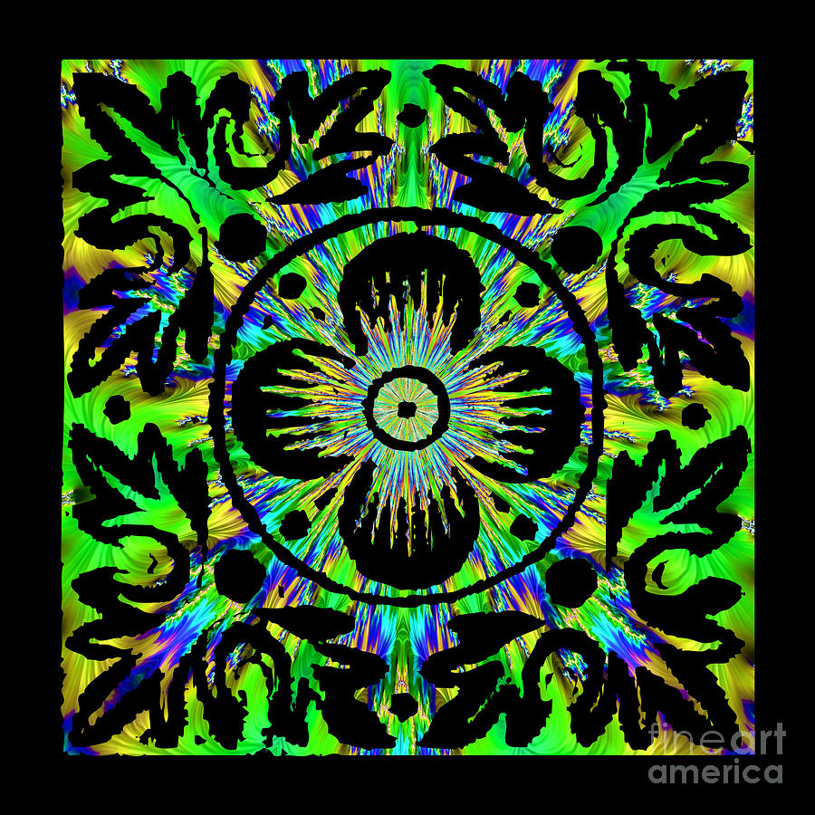 Flower and Leaves Fractal Abstract Digital Art by Rose Santuci-Sofranko