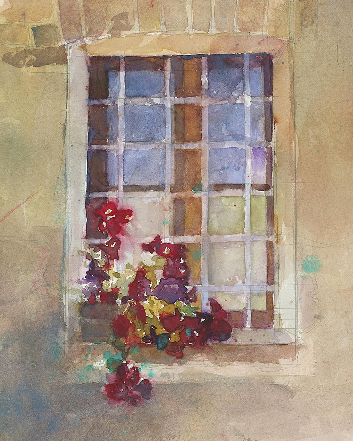 Flower and Window Painting by Dorrie Rifkin - Fine Art America