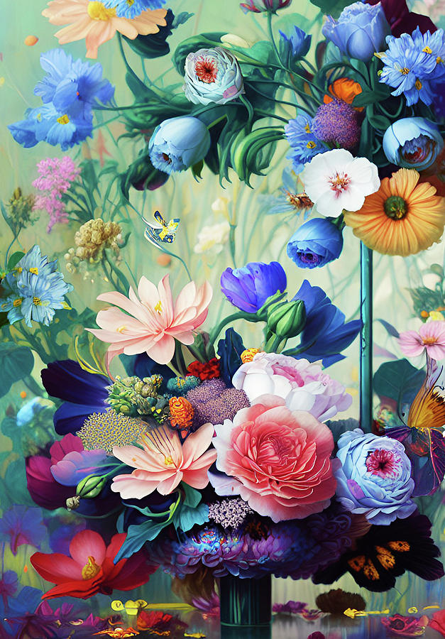 Flower Arrangement Digital Art by Grace Iradian