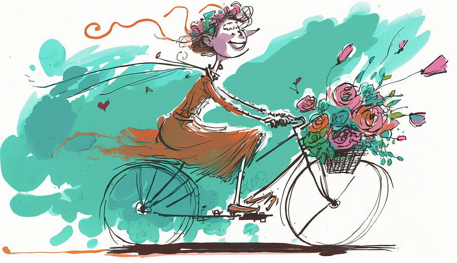 Flower Basket Rider Digital Art by Glenn Robins