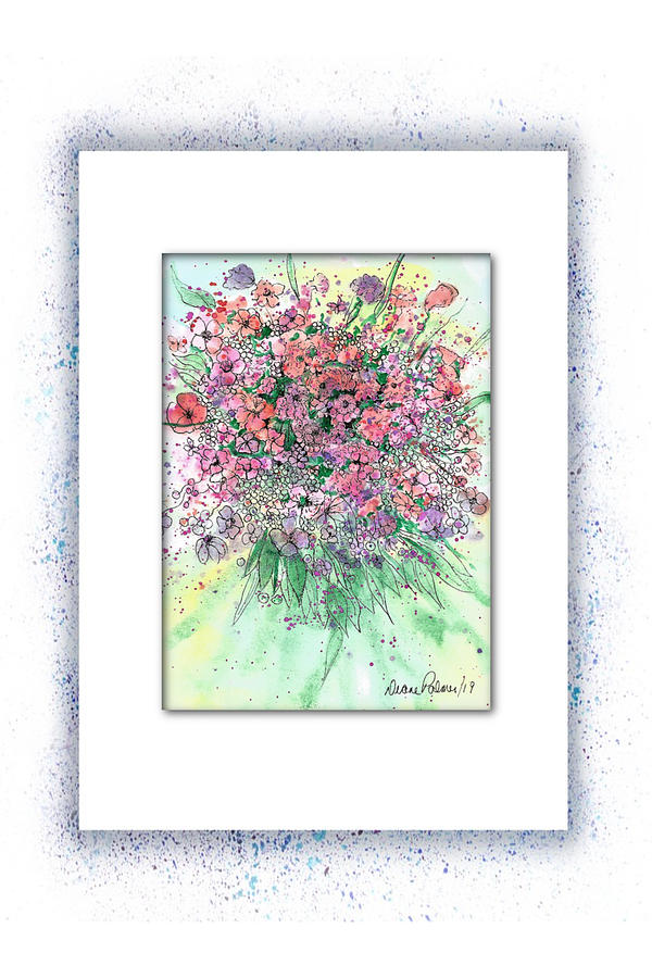 Flower Boquet Watercolor Greeting Card Painting by Diane Palmer - Fine ...