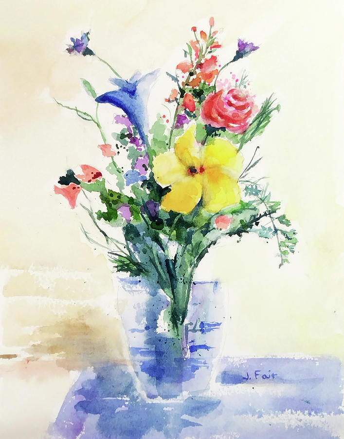 Flower Bouquet Painting by Jerry Fair