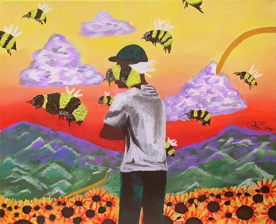 Flower Boy Painting by Courtney Briggs