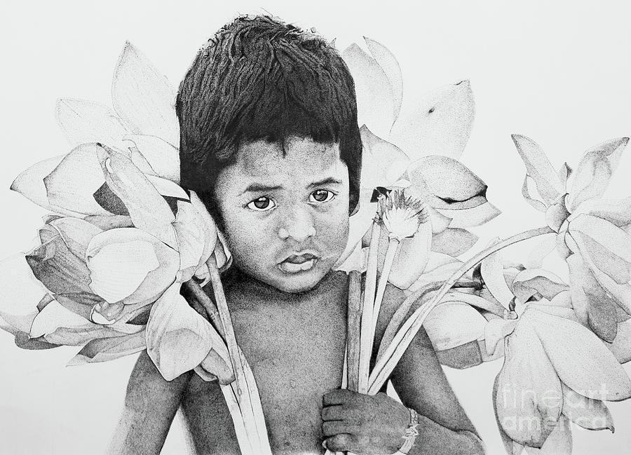 Flower Boy Drawing by Shelly John - Fine Art America