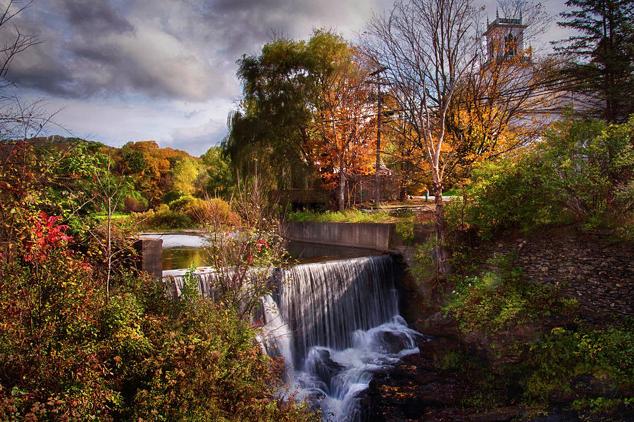Flower Brook Falls in Autumn Photograph by Joann Vitali