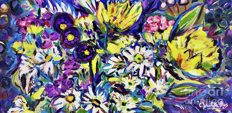 Flower Burst Painting by Catherine Gruetzke-Blais