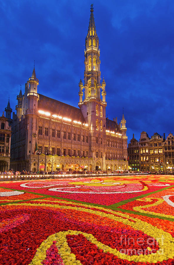 Flower carpet in the Grand Place, Brussels, Belgium Photograph by Neale And Judith Clark
