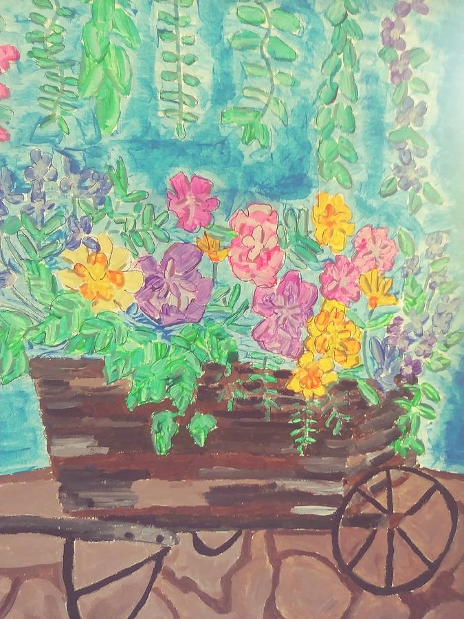 Flower cart Painting by Angela PellegrinoMoyer - Fine Art America