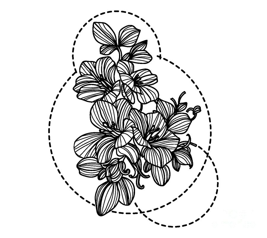 Flower Circle Hand Drawn Tattoo Art Digital Art by Noirty Designs - Fine Art America