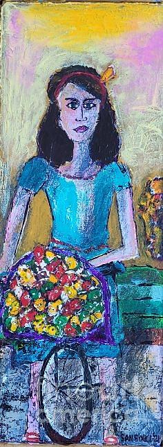 Flower Delivery Woman Painting by Mark SanSouci