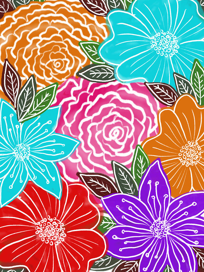 Flower Diversity Digital Art by Bnte Creations