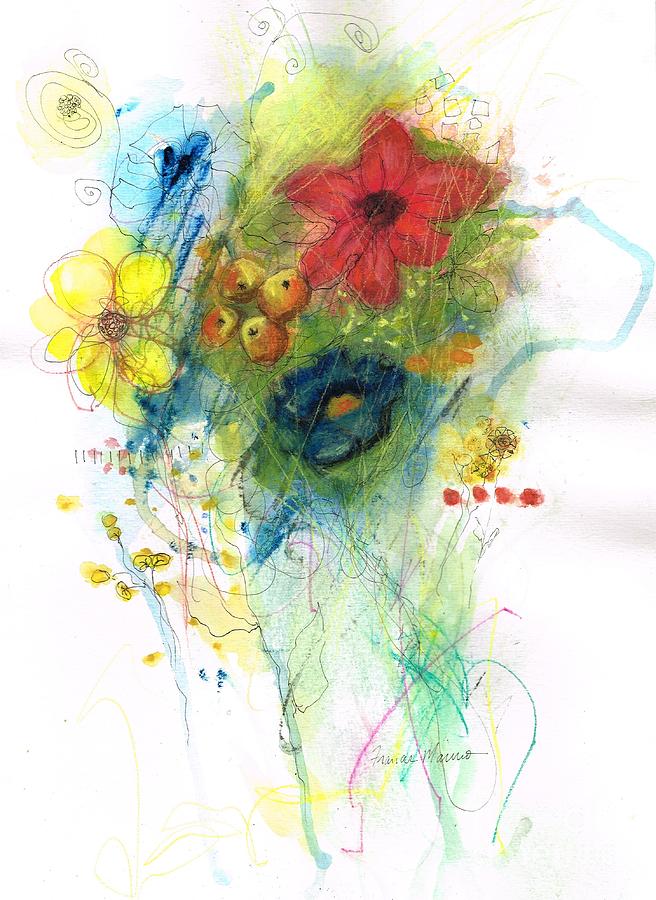 Flower Doodle Two Painting by Frances Marino