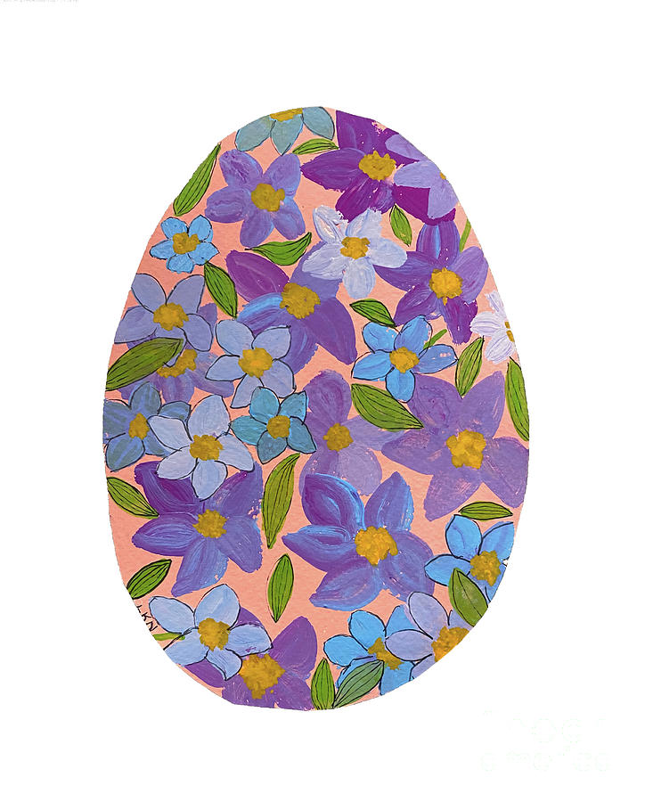 Flower Easter Egg Mixed Media by Lisa Neuman