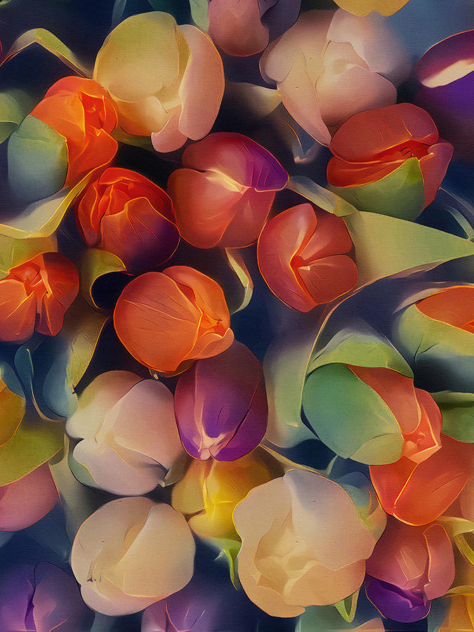 Flower Fantasy - Tulips Mixed Media by Klara Acel