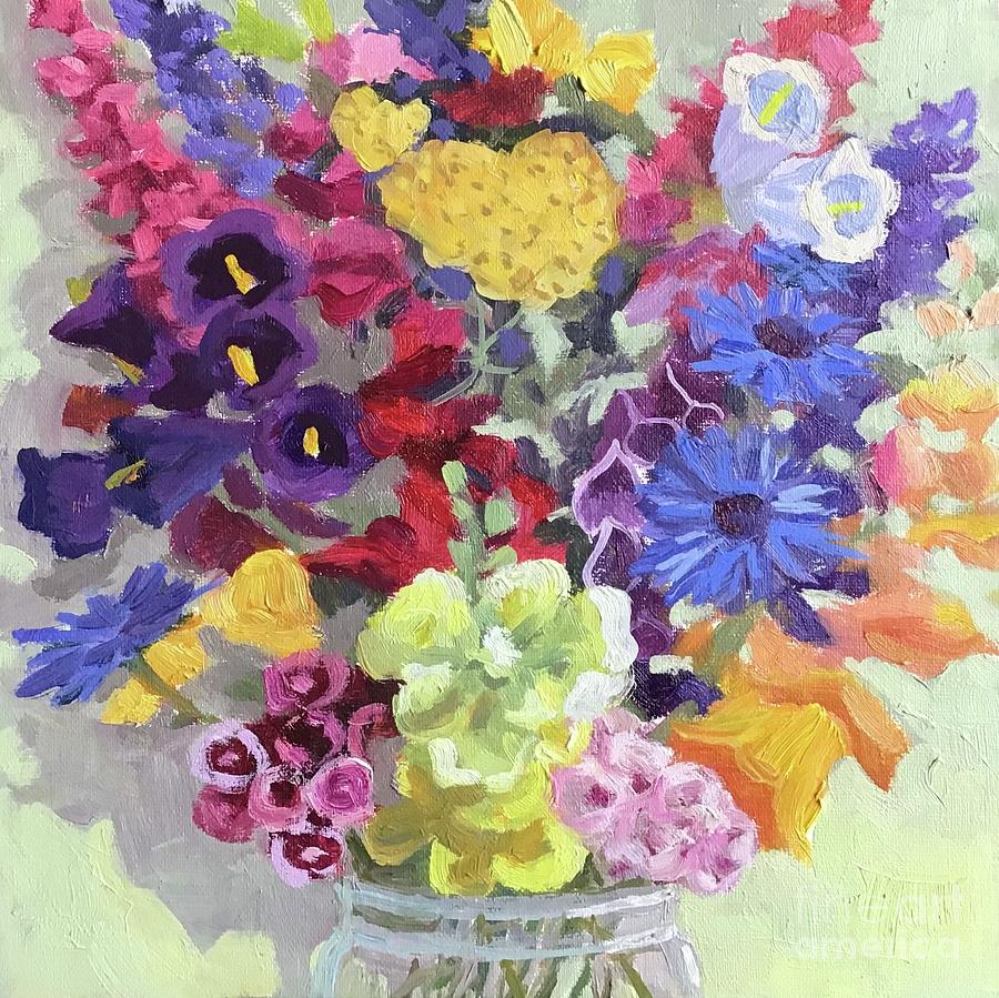 Flower Farm Favorites  Painting by Anne Marie Brown