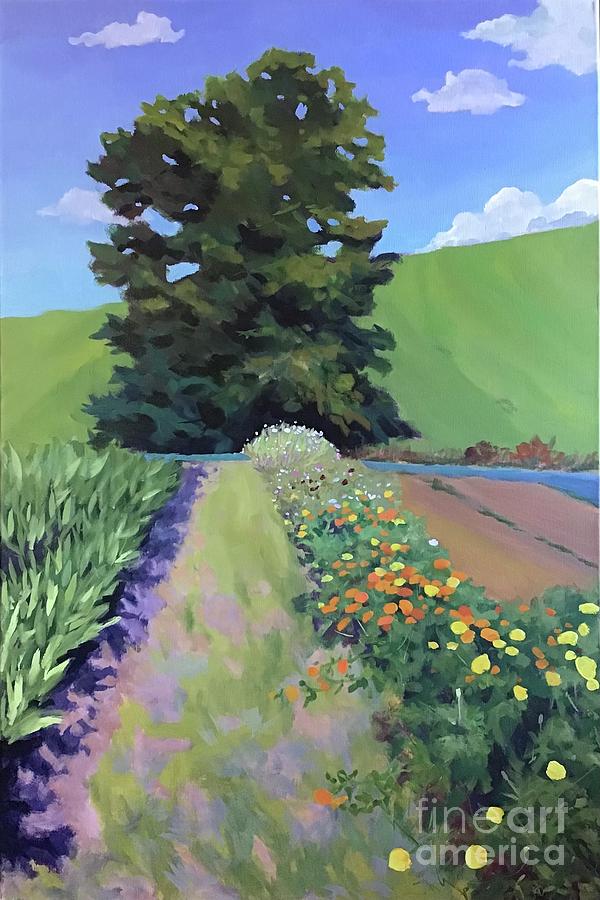 Flower Farm Field Painting by Anne Marie Brown