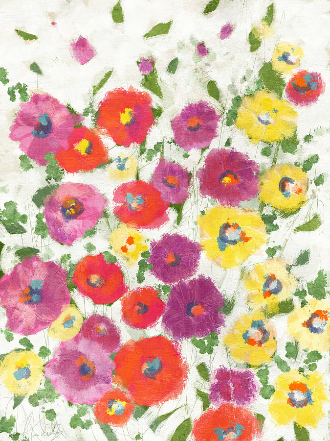 Flower Field- Art by Linda Woods Mixed Media by Linda Woods