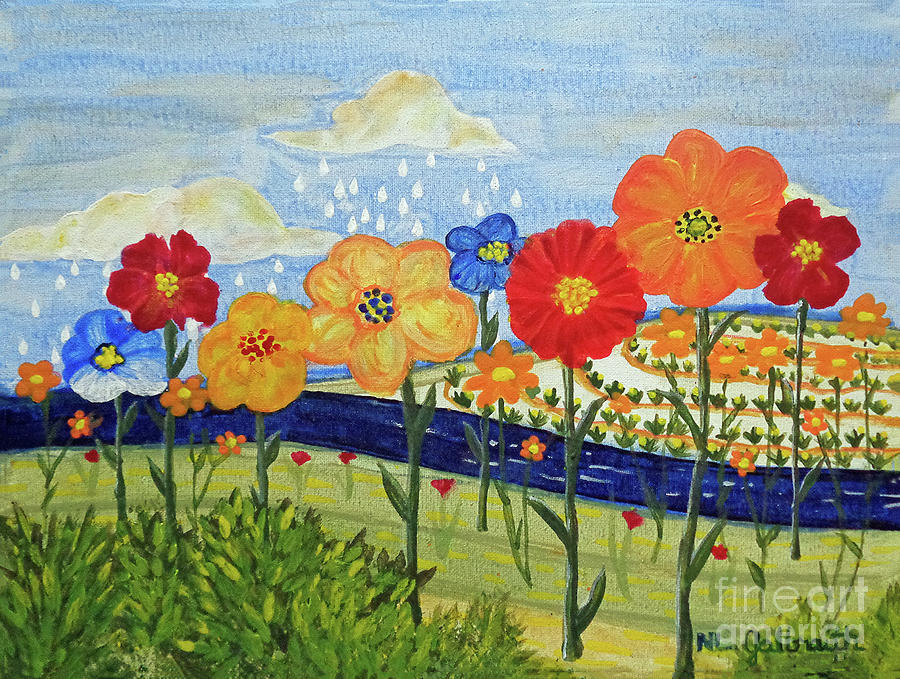 Flower Painting - Flower Fields by NL Galbraith