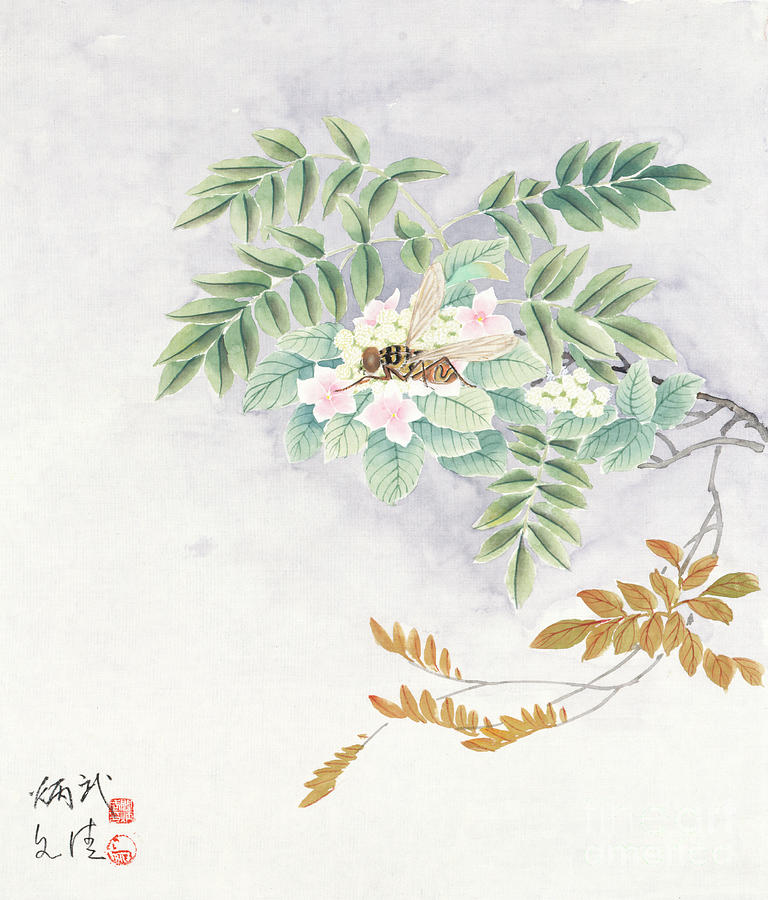 Flower Fly Painting by Yan Bingwu and Yang Wenqing