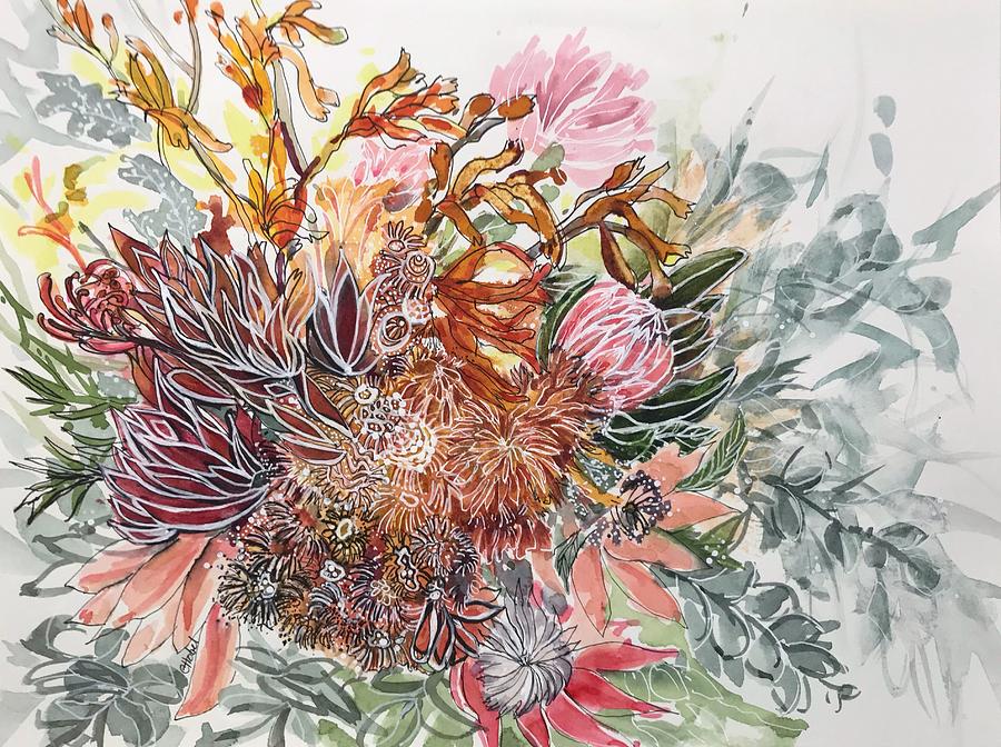 Flower Frenzy  Painting by Chris Hobel
