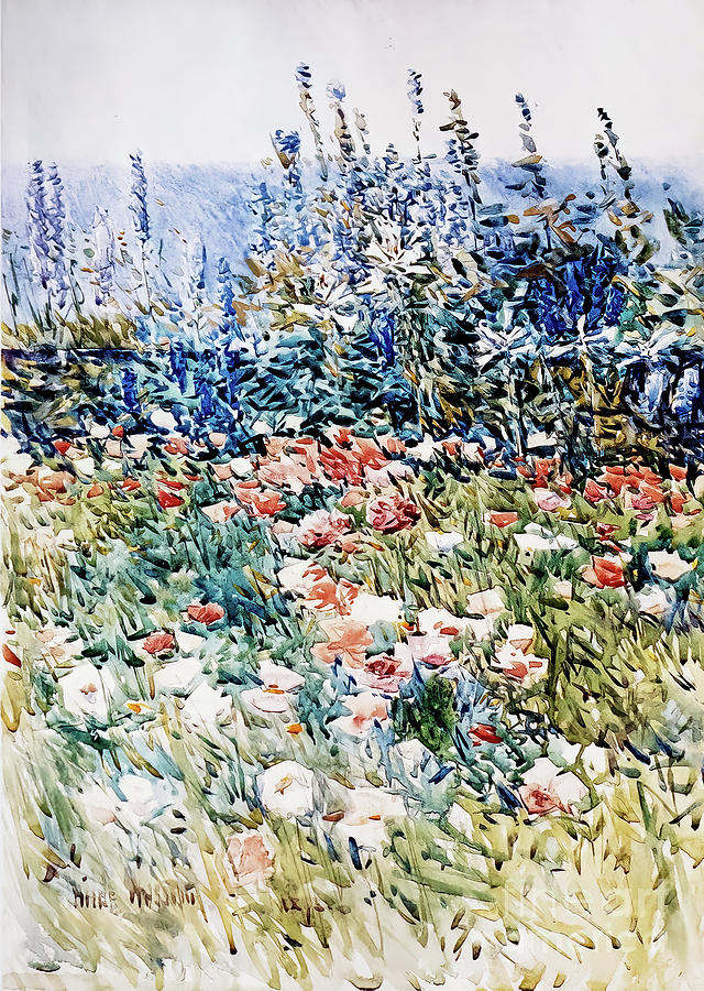 Flower Garden Isle of Shoals by Childe Hassam 1893 Painting by Childe Hassam