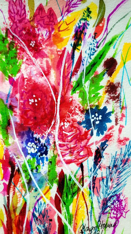 Flower Garden Painting by Shady Lane Studios-Karen Howard