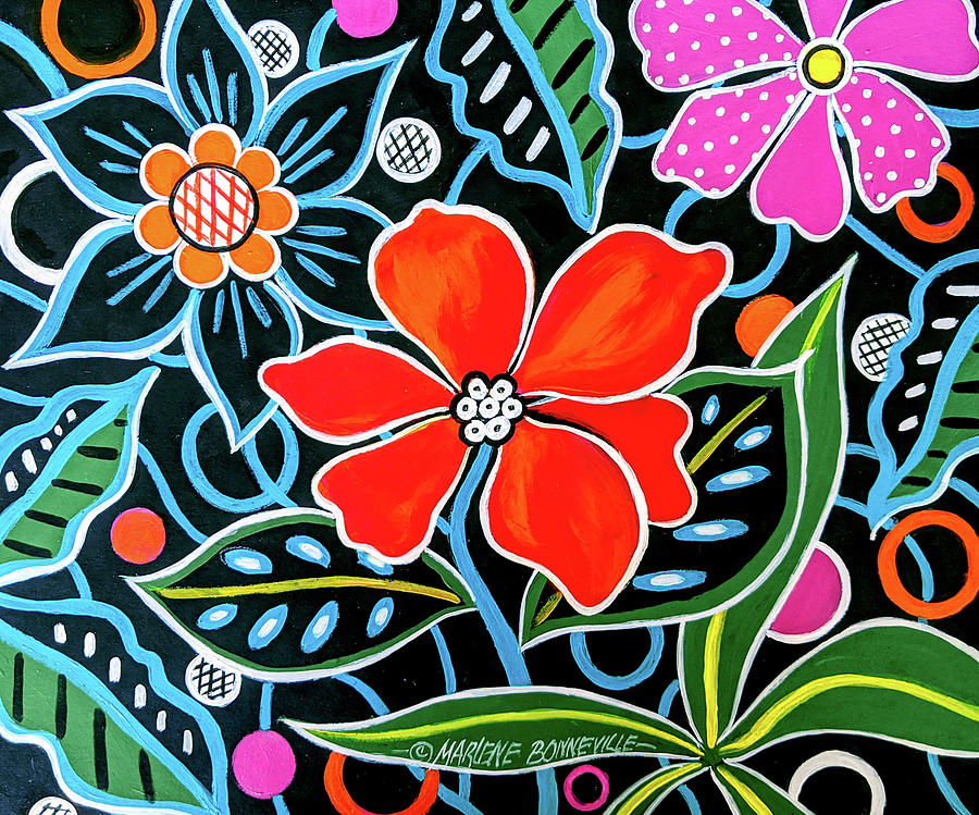 Flower Painting - Flower Garden by Marlene Bonneville