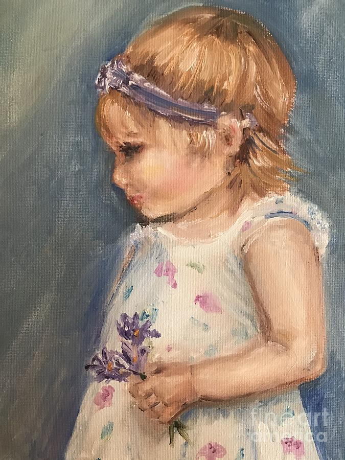 Flower Girl Painting by Nancy Anton
