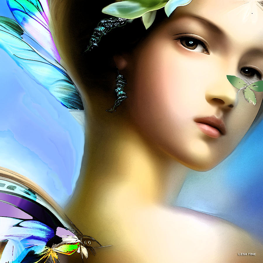 Flower Girl Pearl the Fairy Mixed Media by Lesa Fine