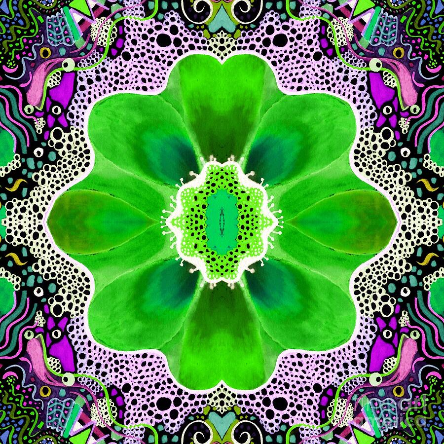 Flower in Green Painting by Helena Tiainen Flower in Green Painting by Helena Tiainen