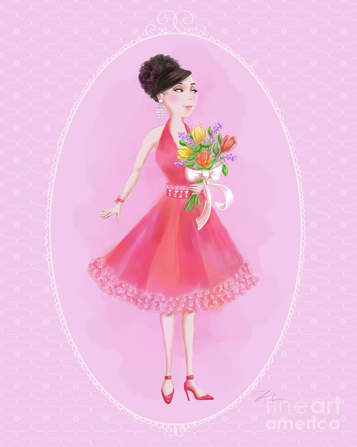 Flower Ladies-Belle Mixed Media by Shari Warren Flower Ladies-Belle Mixed Media by Shari Warren