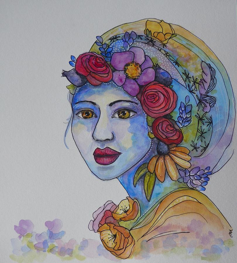 Flower lady Painting by Lisa Mutch