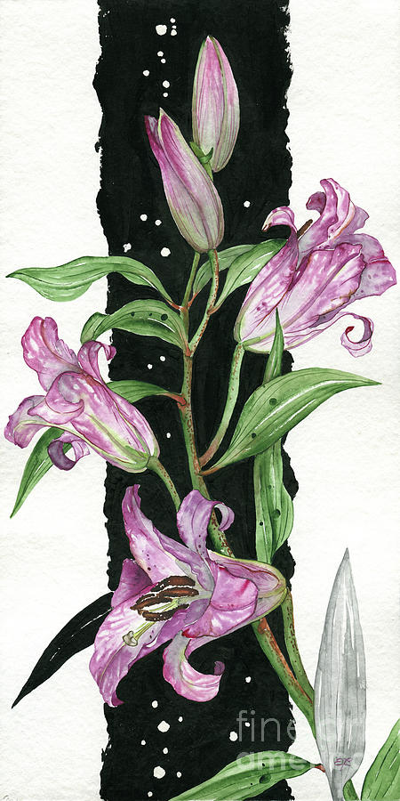 Lily Painting - Flower Lily 01 Elena Yakubovich by Elena Daniel Yakubovich