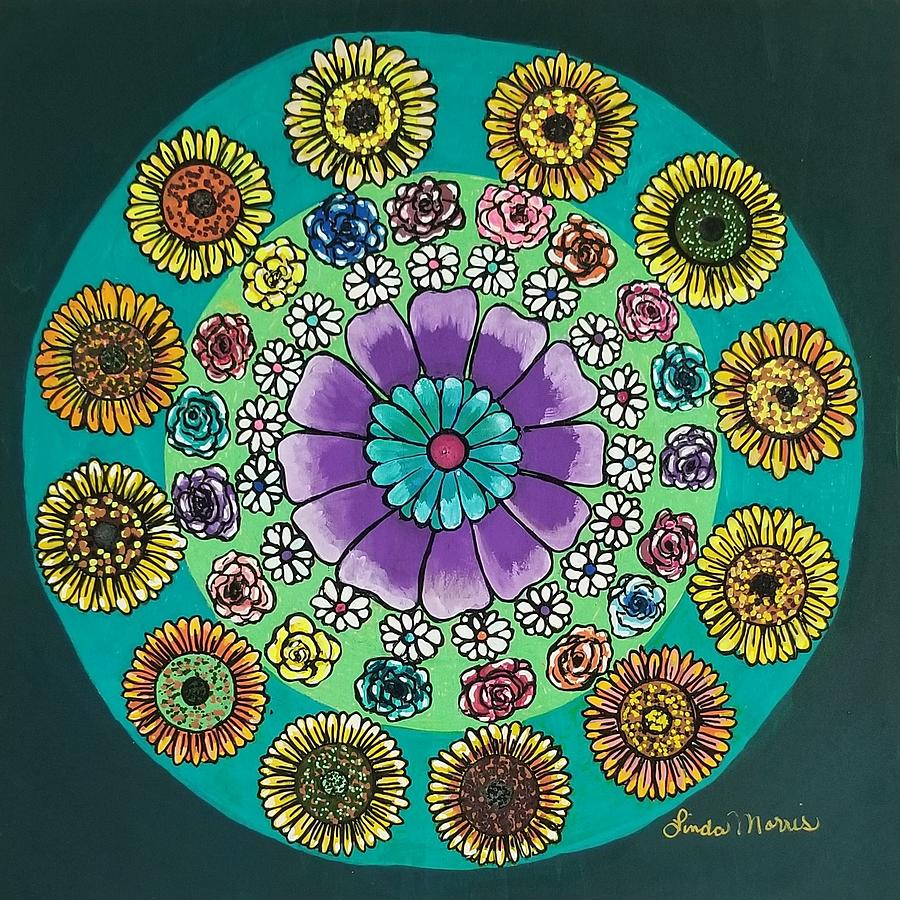 Flower mandala Painting by Linda Morris | Fine Art America