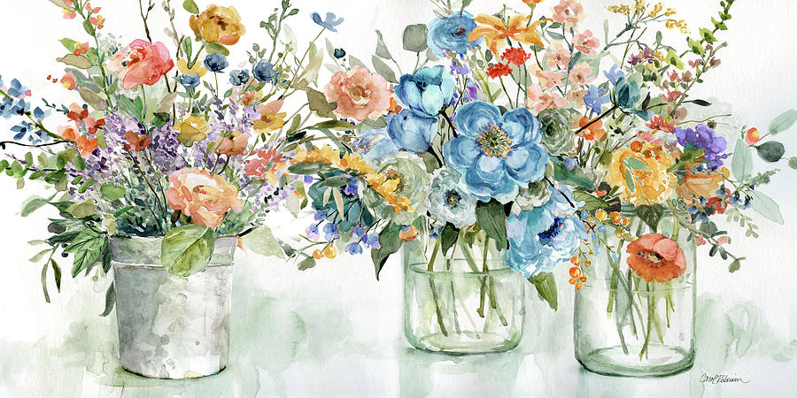 Flower Market Display Painting by Carol Robinson