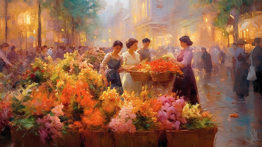 Flower Market Digital Art by Jackson Parrish Flower Market Digital Art by Jackson Parrish