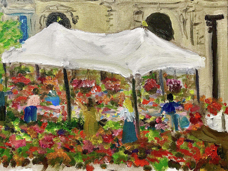 Flower Market Painting by John Macarthur