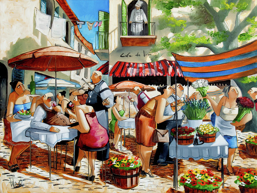 Flower Market Painting by Ronald West - Fine Art America