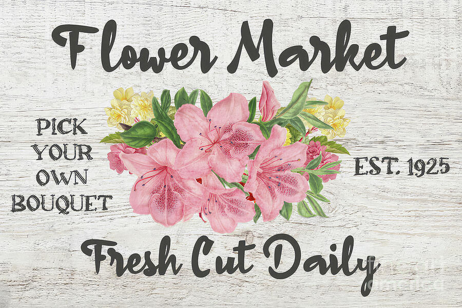 Flower Market Painting by Tina LeCour Flower Market Painting by Tina LeCour