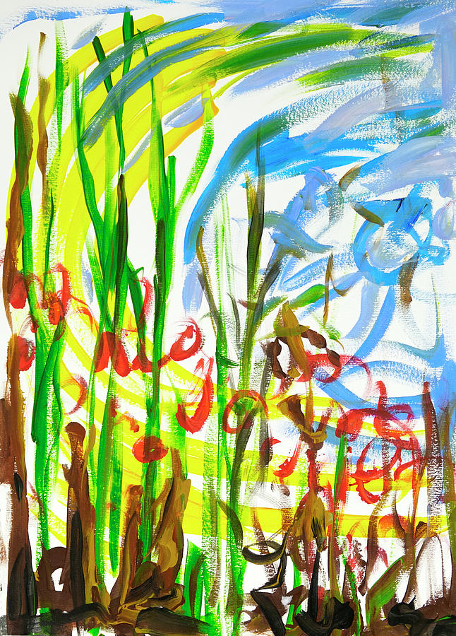 Flower Meadow in a Breeze Painting by Lynn Hansen