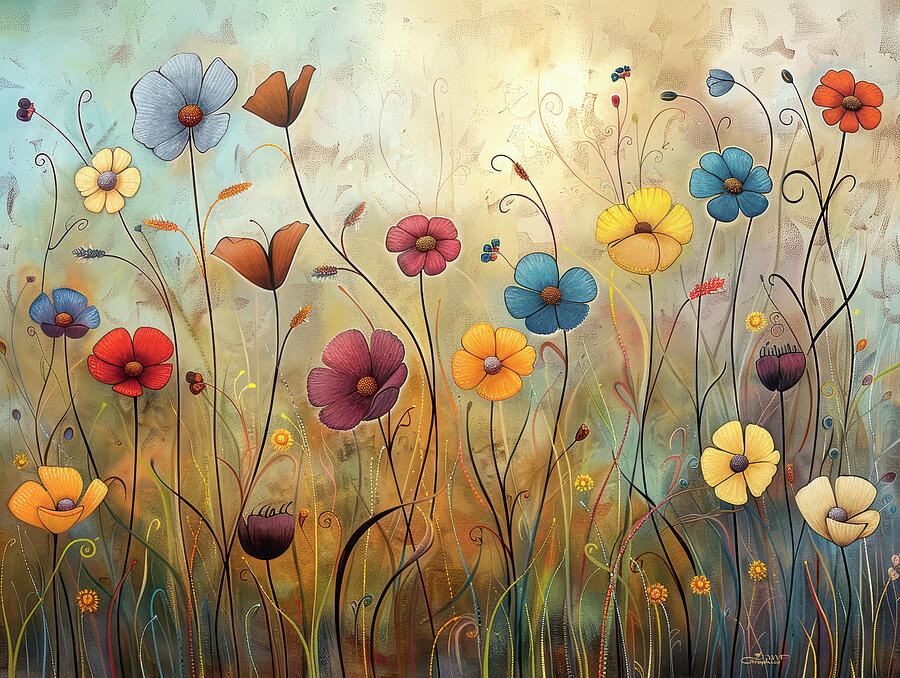 Flower Meadow Digital Art by Jutta Maria Pusl - Fine Art America