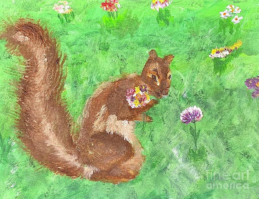 Flower Nut Painting by Genene Griffiths Ortiz