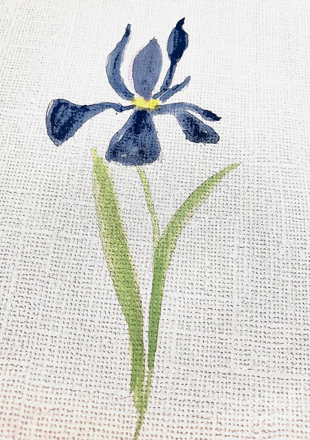 Flower of Iris Painting by Margaret Welsh Willowsilk