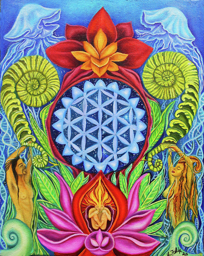 Flower Of Life Painting - Flower of Life by Lori Felix Flower Of Life Painting - Flower of Life by Lori Felix