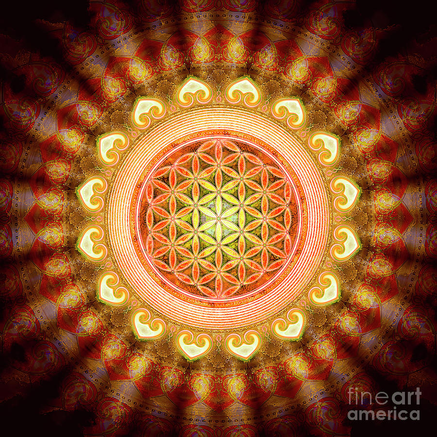 Abstract Digital Art - Flower Of Live - Sun by Dirk Czarnota