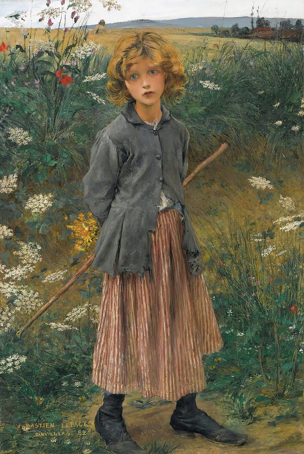 Flower of the Path - The Little Shepherdess Painting by Jules Bastien-Lepage
