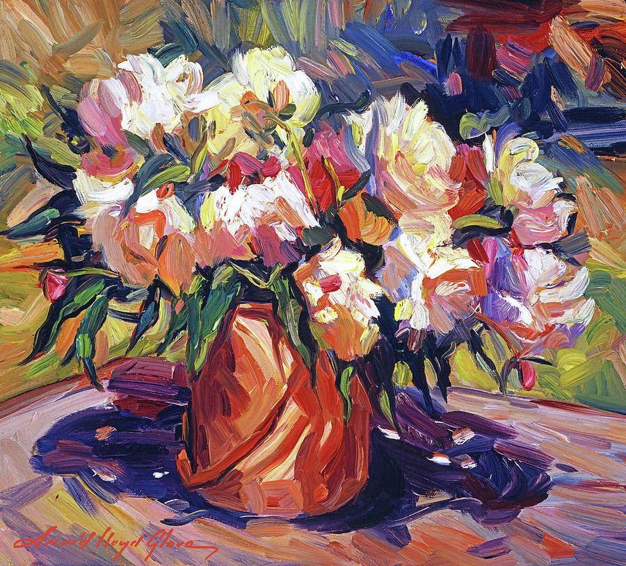 Flower Pail Painting by David Lloyd Glover