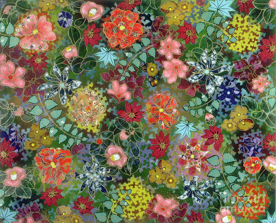 flower paintings contemporary - For July Painting by Sharon Hudson