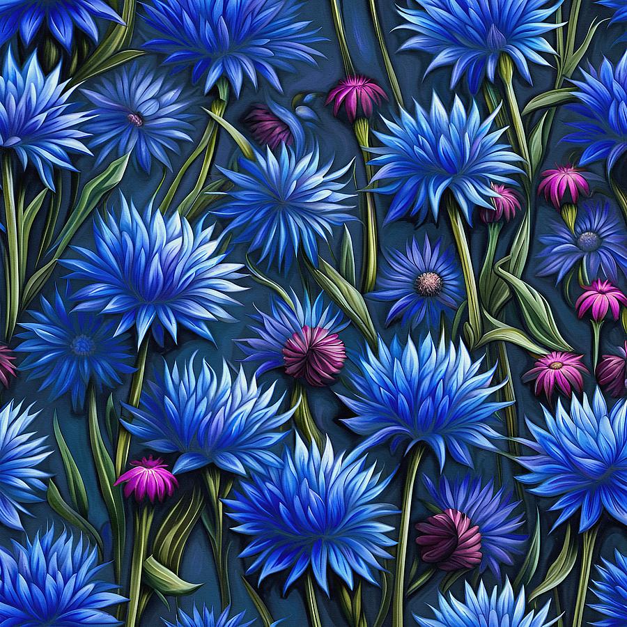 Flower Patterns - Cornflower Mixed Media by Klara Acel