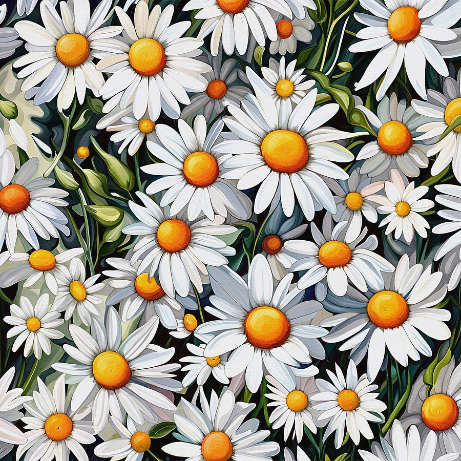 Flower Patterns - Daisy Mixed Media by Klara Acel